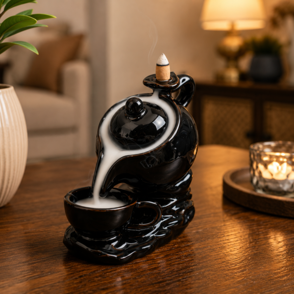 Kettle Smoke Backflow Incense Holder for home décor