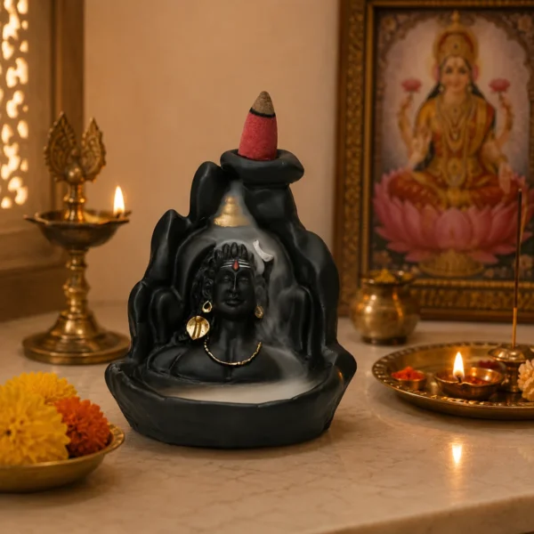 Adiyogi Smoke Fountain backflow incense burner for pooja room