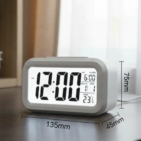 Best compact digital clock with backlight and clear dimension display.