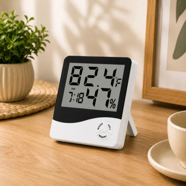 TINUMS digital temperature humidity clock for living room décor
