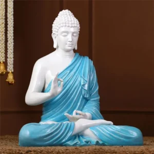 white blue buddha statue large resin blessing buddha idol