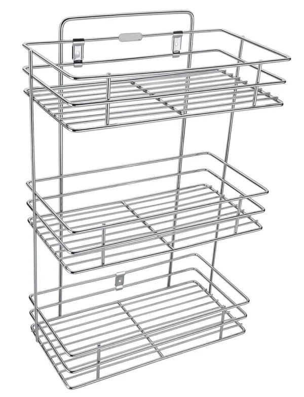 stainless steel 3 layer wall mounted shelf kitchen storage rack