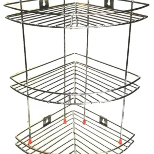 stainless steel 3 shelf corner rack kitchen bathroom storage rack