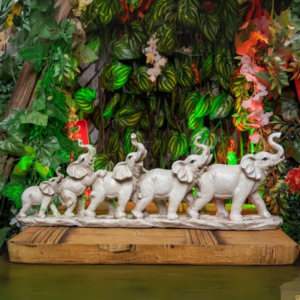elephant family figurine statue resin home decor