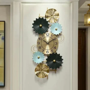 Decorative vertical iron wall clock abstract analog wall decor