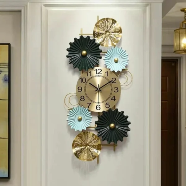 Decorative vertical iron wall clock abstract analog wall decor