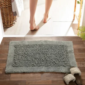green tales twist bathmat silver grey cotton bathroom mat