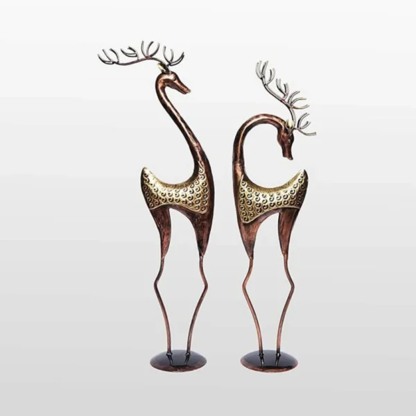 reindeer home decor set of 2 iron decorative figurines