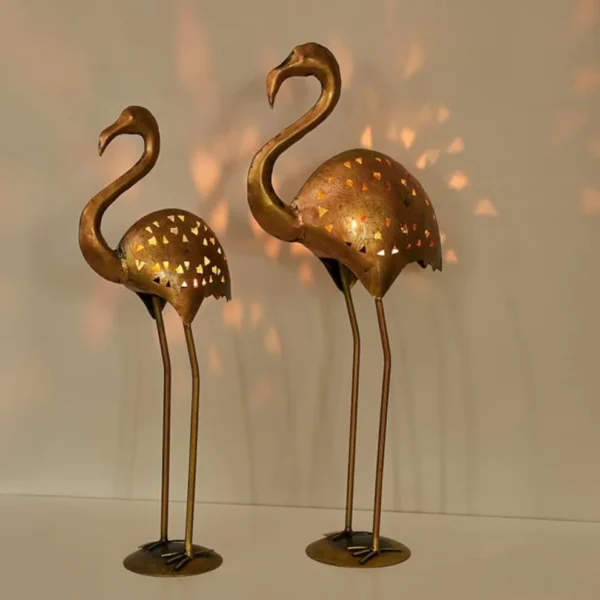 crane candle holder set of 2 iron antique decorative candle holders