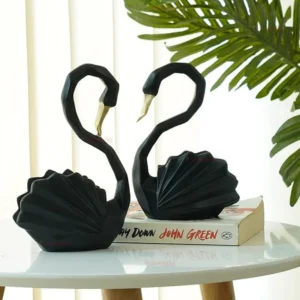 black swan pair decorative showpiece resin home decor