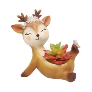 deer dancing resin planter decorative plant pot
