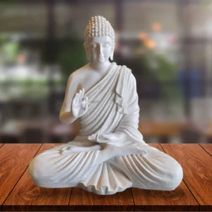 white buddha statue 2 feet resin meditating idol