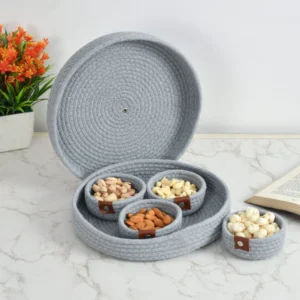 fruit braided cotton basket grey decorative storage basket