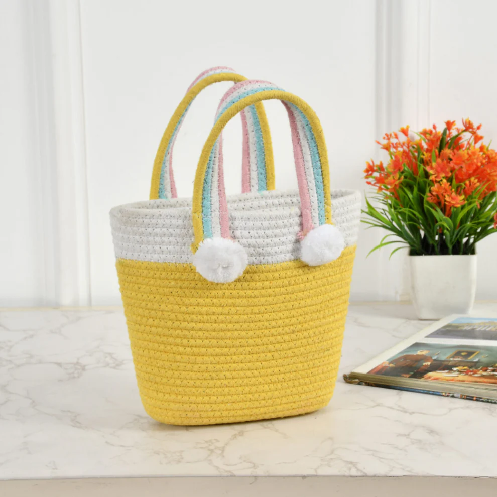 basic braided cotton bag decorative storage organizer