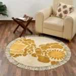 vienna cotton tufted printed rug 4x4 ft area rug