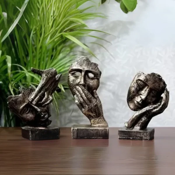 human face decorative showpieces resin set