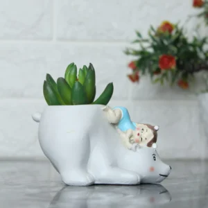 resin blue bear planter decorative pot for home decor
