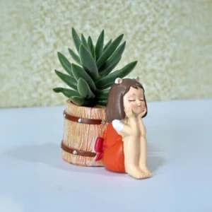 back basket girl resin planter decorative pot for home decor