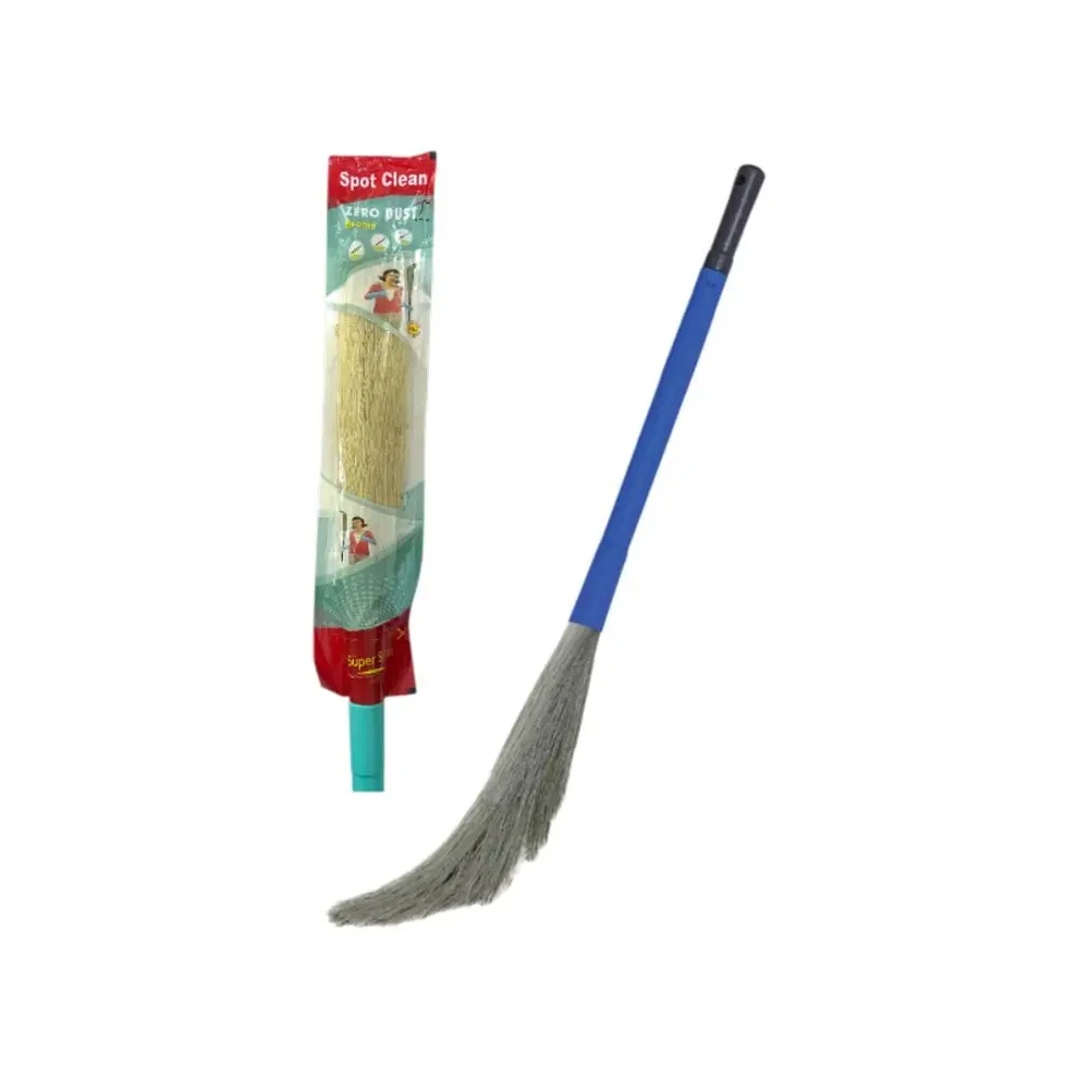 TINUMS extendable handle broom no dust broom with adjustable handle lightweight durable broom for floor ceiling corners and home cleaning.