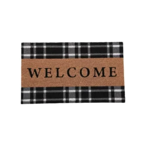 tinums welcome printed coir door mat