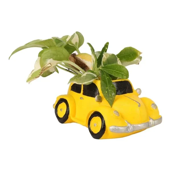yellow car planter resin decorative plant pot