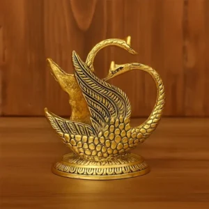 swan duck tissue paper holder metal golden