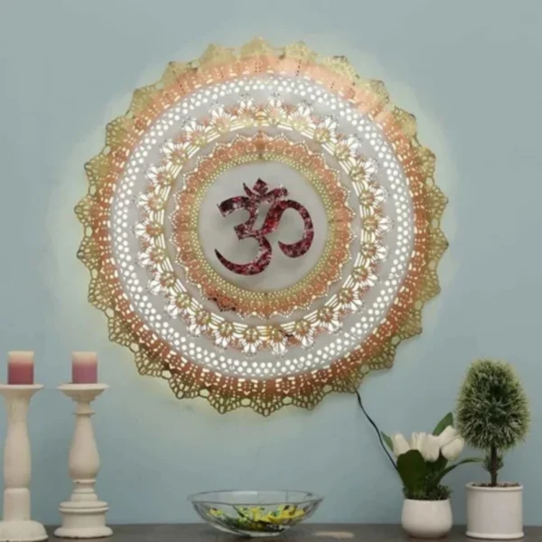 om circle wall hanging metal decor