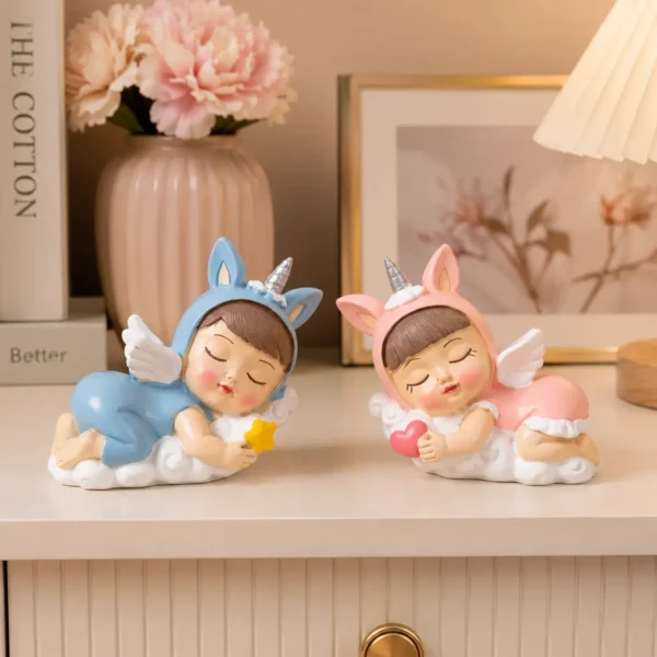 Cute angel baby resin showpiece set for table dEcor