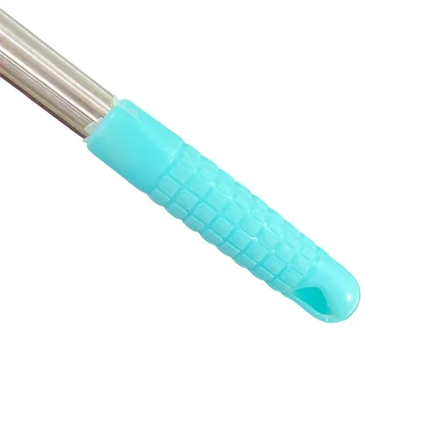 Durable ergonomic grip handle for comfortable and secure bottle cleaning.