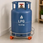 Sturdy LPG gas cylinder trolley supporting heavy cylinder with smooth mobility