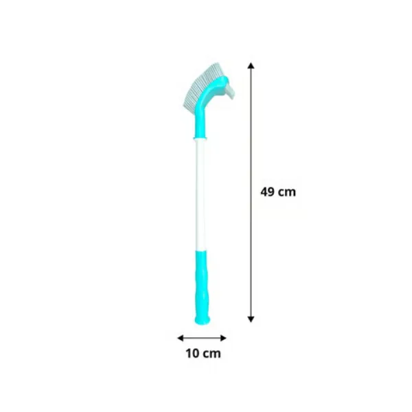 Practical toilet brush with dimensions displayed for accurate size reference.