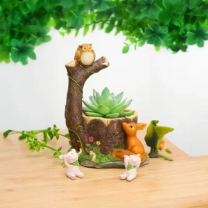 VARKAUS Owl & Squirrel Planter Pot Stand