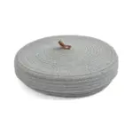Grey cotton storage basket measuring 18 x 18 x 9 cm