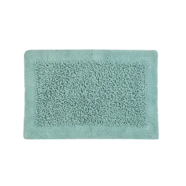 Green Tales aqua bathmat measuring 50 x 80 cm with soft cotton texture