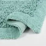 Green Tales aqua cotton bathmat with soft plush texture and absorbent fibers
