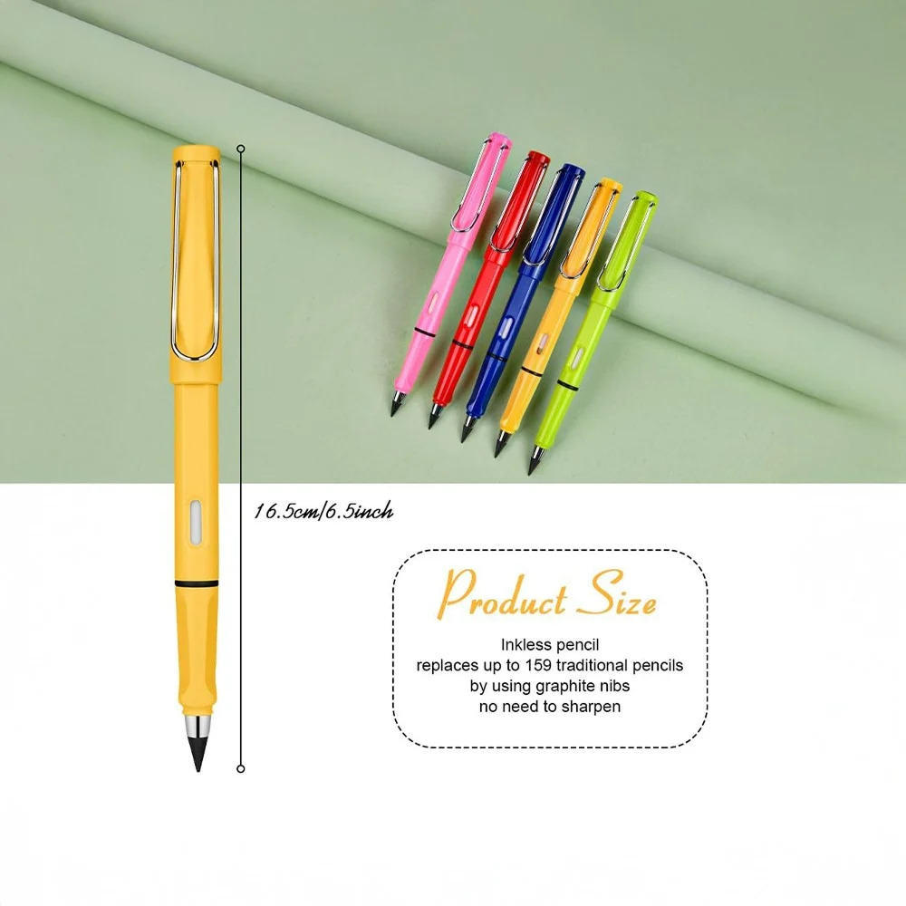 Best everlasting pencil set with colorful bodies and compact 16.5 cm size.