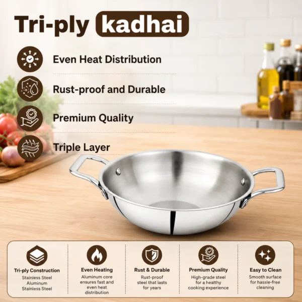 This ideal metallic deep frying pan is very economical.