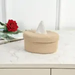 Napkin Braided Basket in Beige made from 100% natural cotton