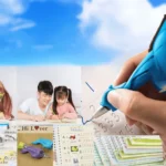 Durable reusable writing workbook designed for preschool children learning activities.