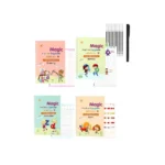 Reusable educational copybook pack with four books and magic pen.