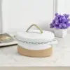 Raise Braided Basket in Brown and White made from 100% natural cotton