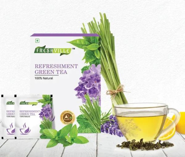 refreshment green tea bags india 15 tea bags