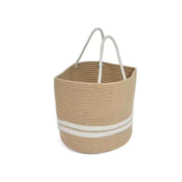 Richo Khaki braided cotton bag suitable for indoor plant display