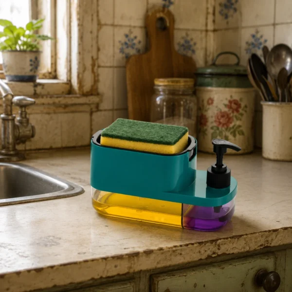 This ideal countertop liquid pump caddy is inexpensive.