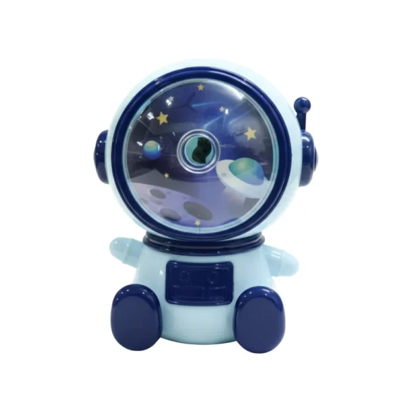 Best astronaut-shaped pencil sharpener with transparent galaxy viewing window.