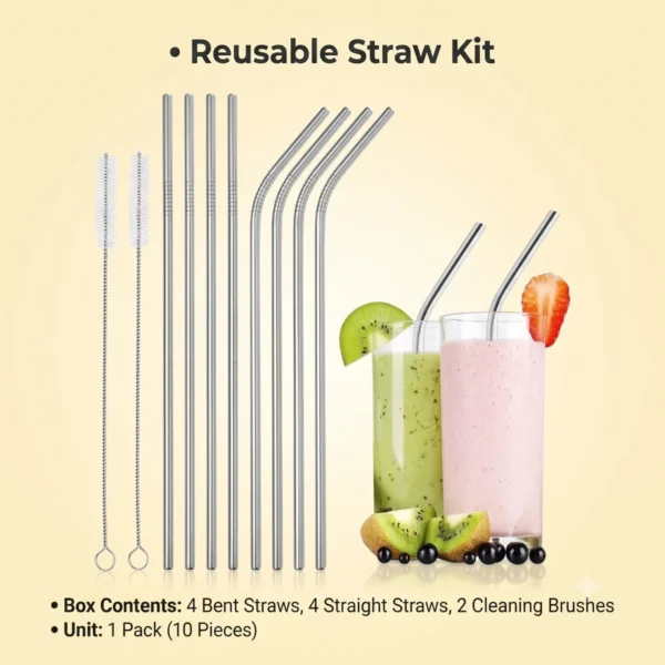 Own a top-performing reusable straw set at an economy rate.