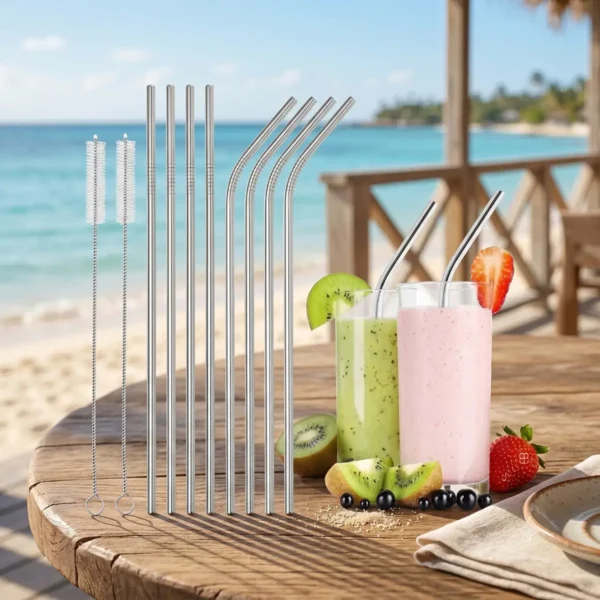 Grab an ideal metallic drinking straw pack for a low price.