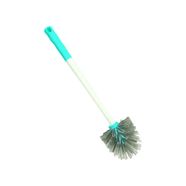 Premium round toilet brush with sturdy bristles and comfortable long handle.