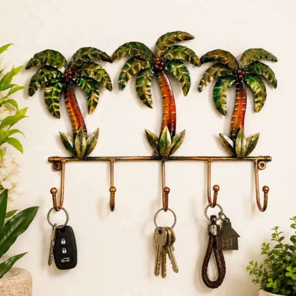 Trinity Khajur Tree Key Hanger metal wall mounted key holder with palm tree design