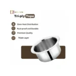 Heavy-duty tri-ply stainless steel tope with premium quality and triple-layer design.